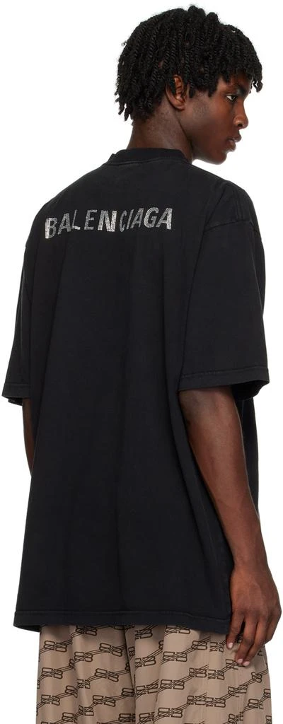 Balenciaga Black Rhinestone T-Shirt 3