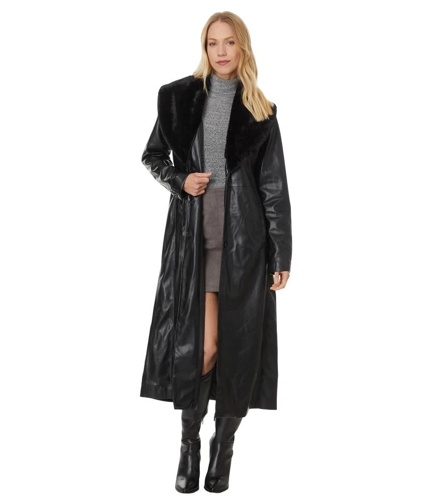 Blank NYC Trench Coat With Faux Fur Collar Detail 1