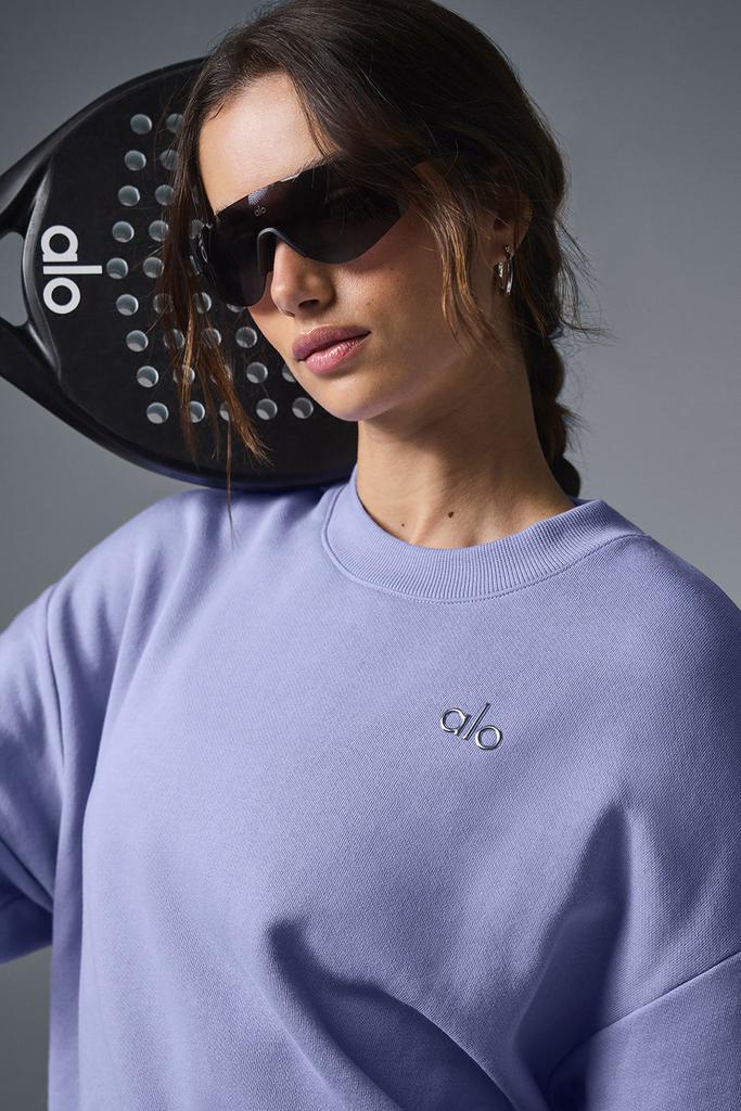 Alo Accolade Crew Neck Pullover - Lilac Blue - Hoodies - Free