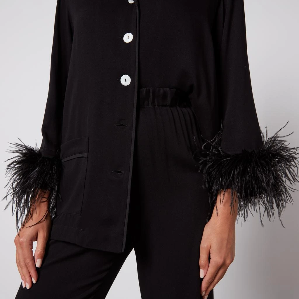 Sleeper Party Feather-Trimmed Crepe de Chine Pyjama Set 3