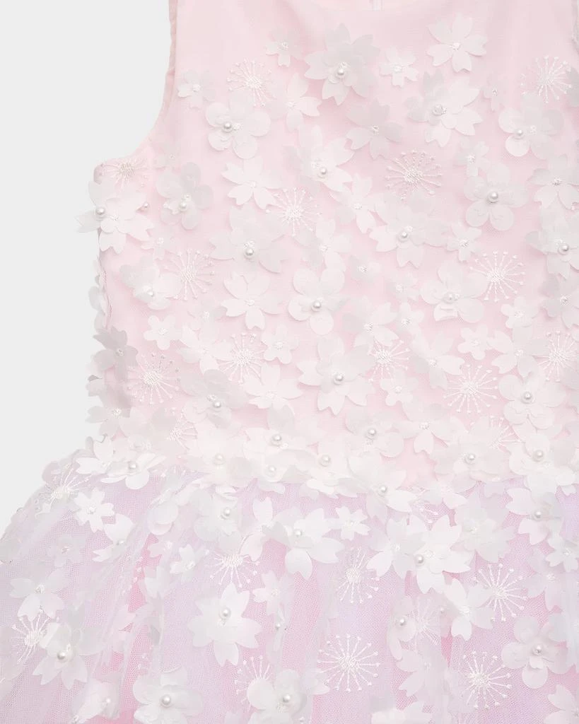 White Label by Zoe Girl's Lauren 3D Flower Embellished Tulle Dress, Size 2-12 3