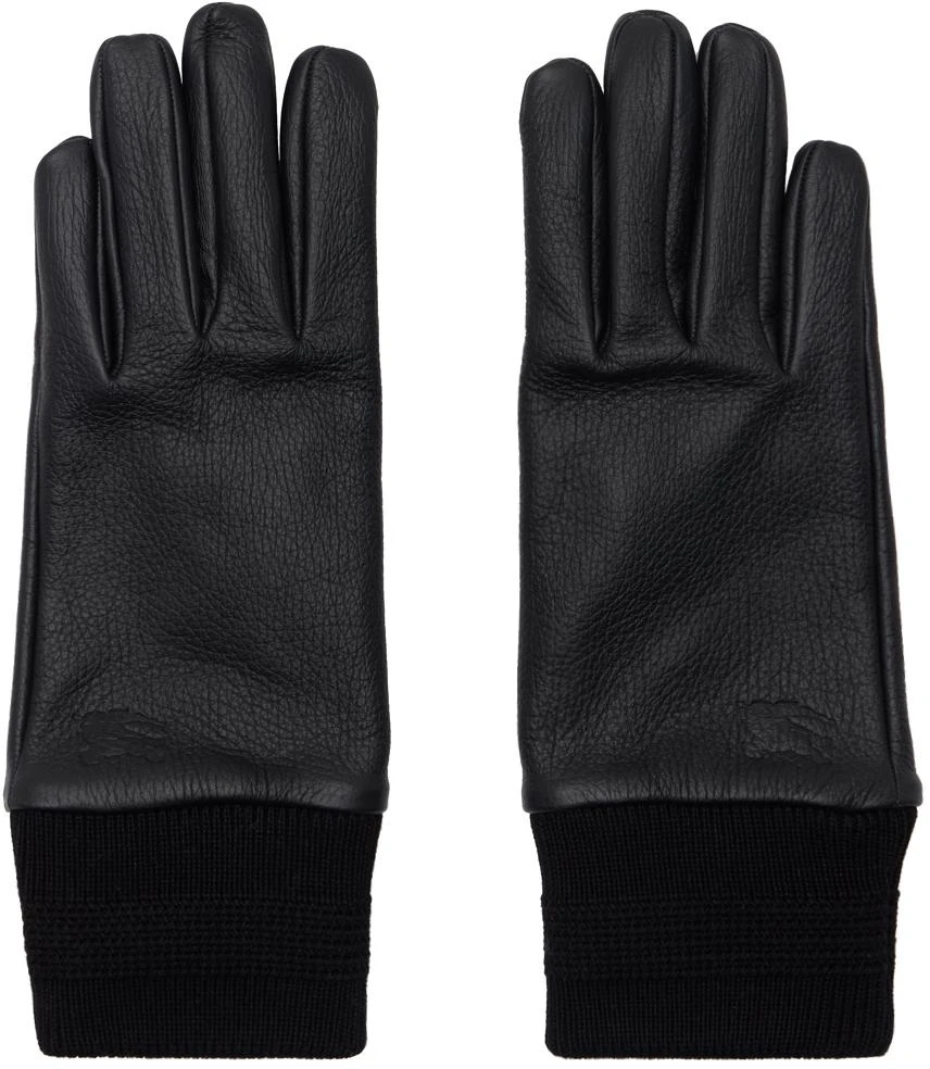 Burberry Black Leather Gloves 1