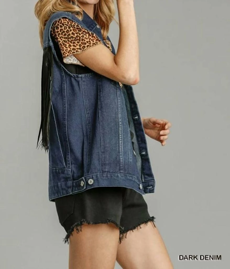 umgee Umgee - Fringe Denim Vest 2