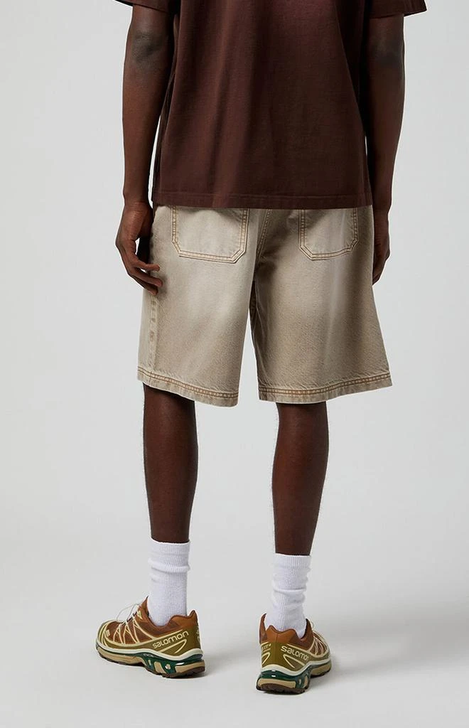 PacSun Khaki Baggy Denim Shorts 5