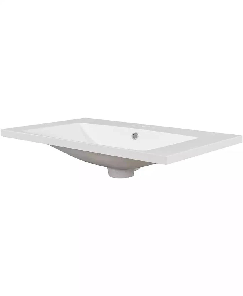 CASAINC 30" Single Bathroom Vanity Top with Basin, 3-Faucet Holes, Ceramic Construction 3