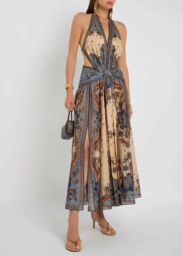 Zimmermann Ascension Plunge Halter printed cotton maxi dress 4