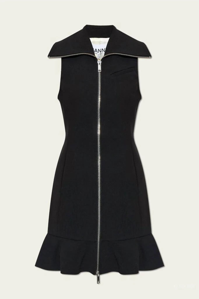 Ganni Ganni - Bonded Crepe Mini Dress 4