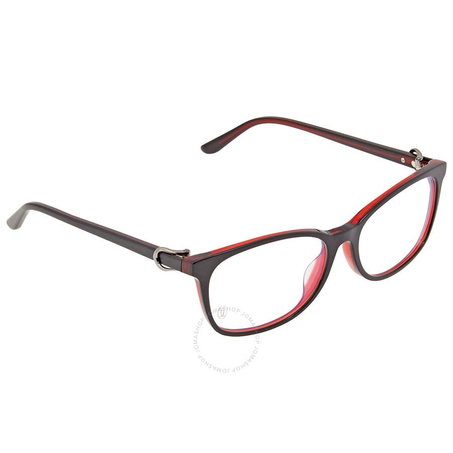 Cartier Demo Rectangular Ladies Eyeglasses CT0008OA 005 56