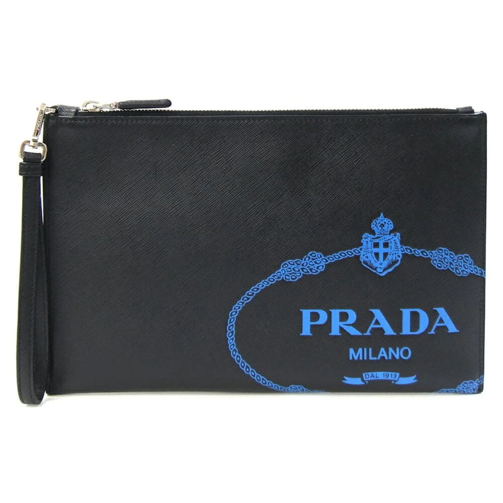Prada blue Leather Clutch Bag Pouch (Pre-Owned)