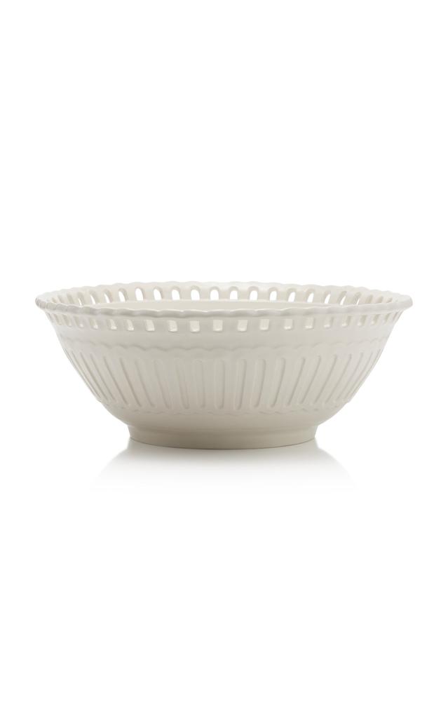 MoDA Moda Domus - Large Balconata Creamware Salad Bowl - White - Moda Operandi