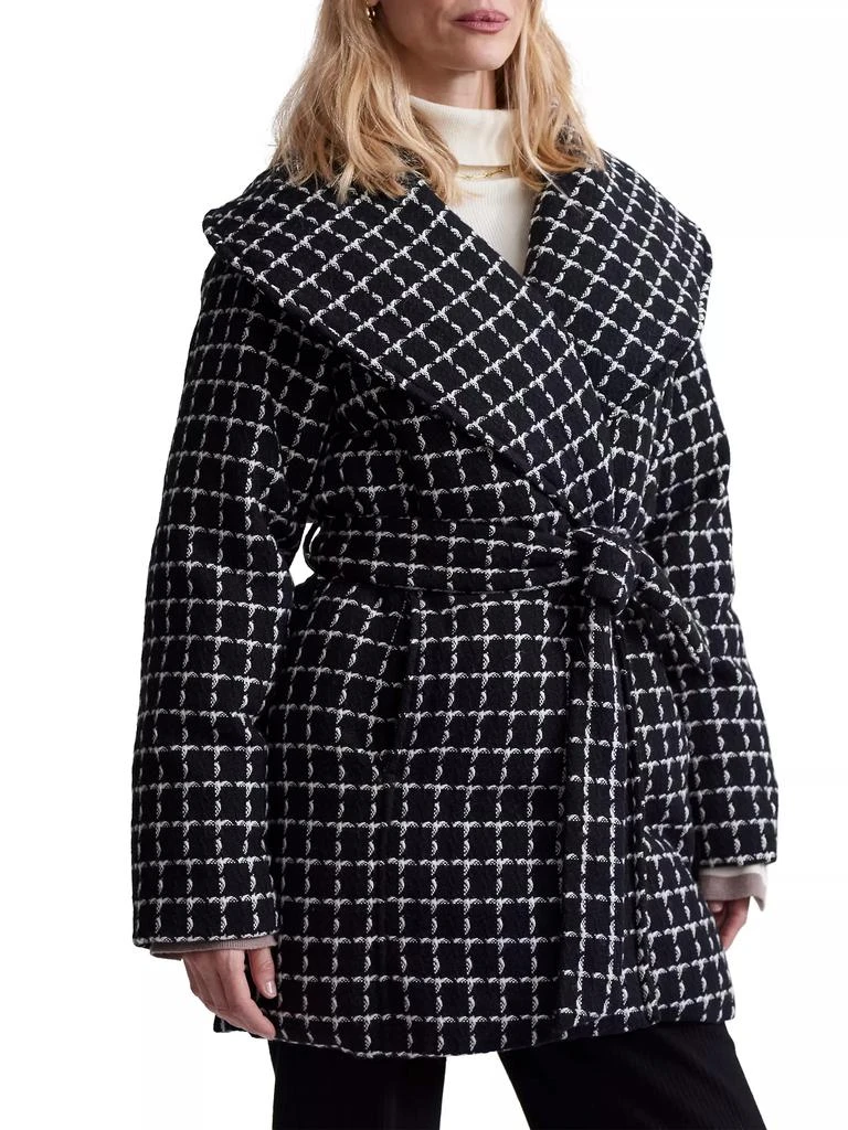 Varley Milla Checked Wool Wrap Jacket 3