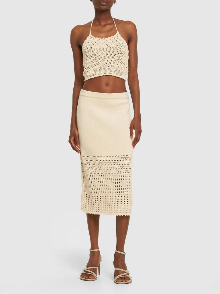 REFORMATION Carter Novelty Knit Cotton Midi Skirt 1