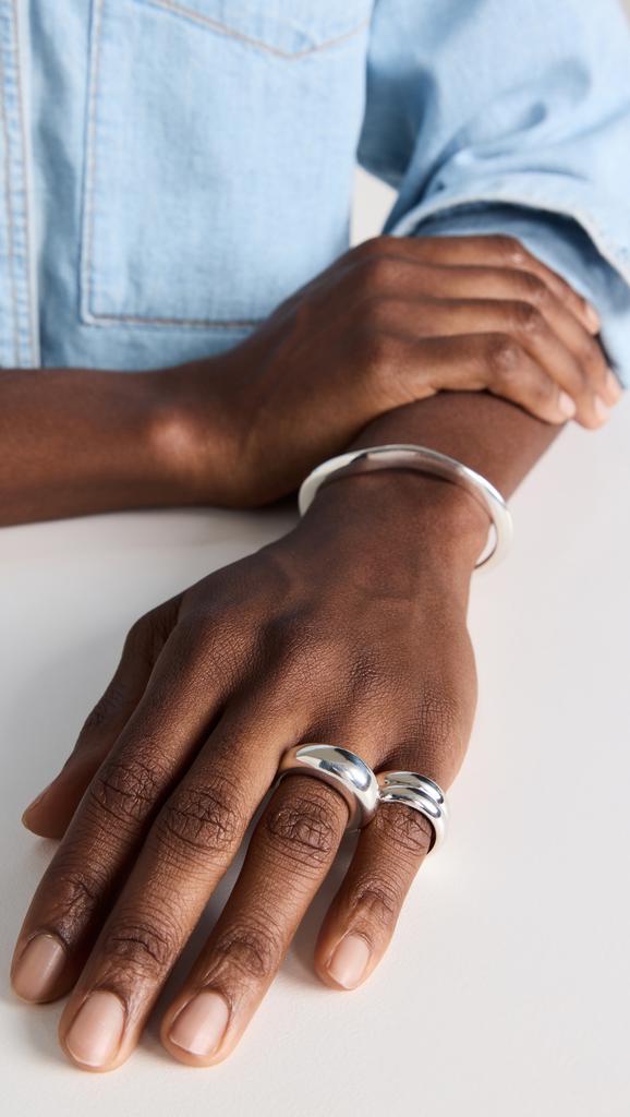 AGMES Domed Ridge Ring Set