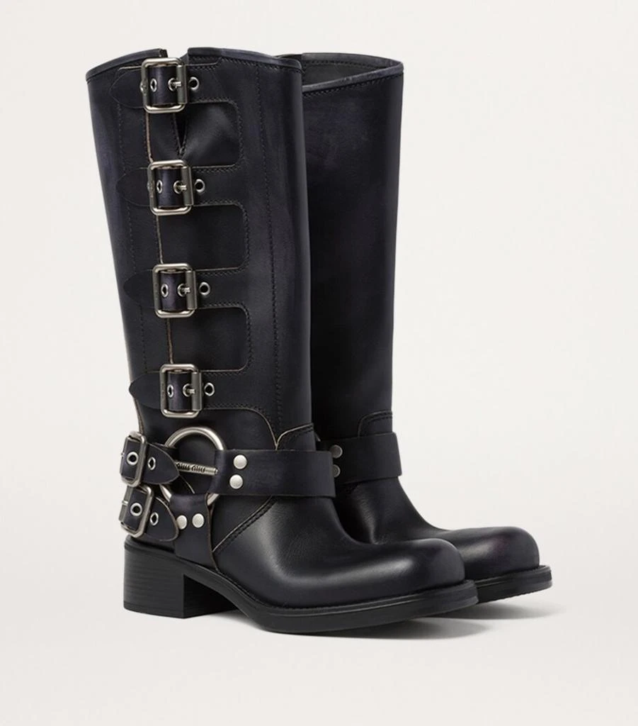 Miu Miu Leather Buckle Boots 50 3