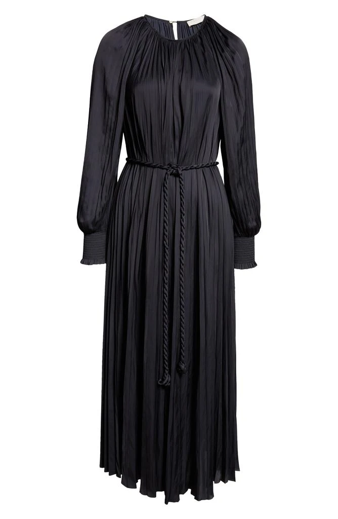 Ulla Johnson Zora Long Sleeve Pleated Satin Maxi Dress 6