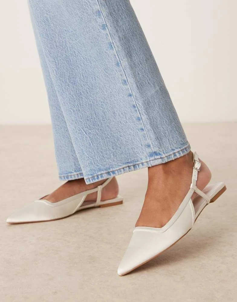 ASOS ASOS DESIGN Lorraine slingback ballet in ivory satin 1