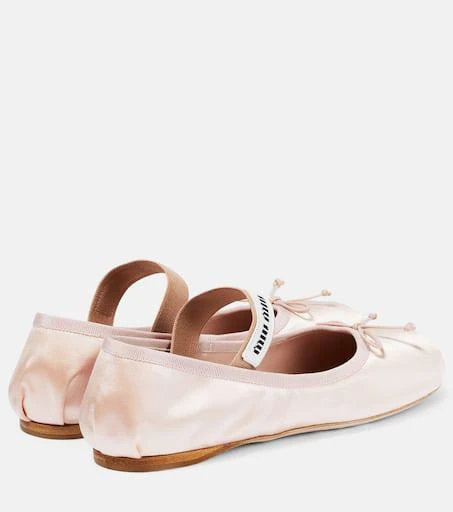 Miu Miu Logo satin ballet flats 3