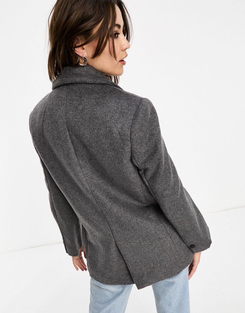 Stradivarius Stradivarius wool blend blazer in dark grey