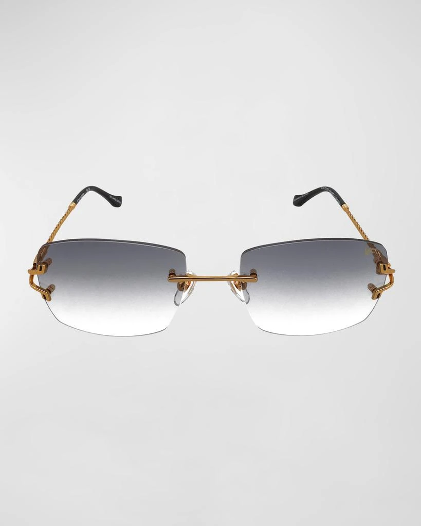 Vintage Frames Company Men's VF Bal Harbour Rectangle Rimless Sunglasses 3