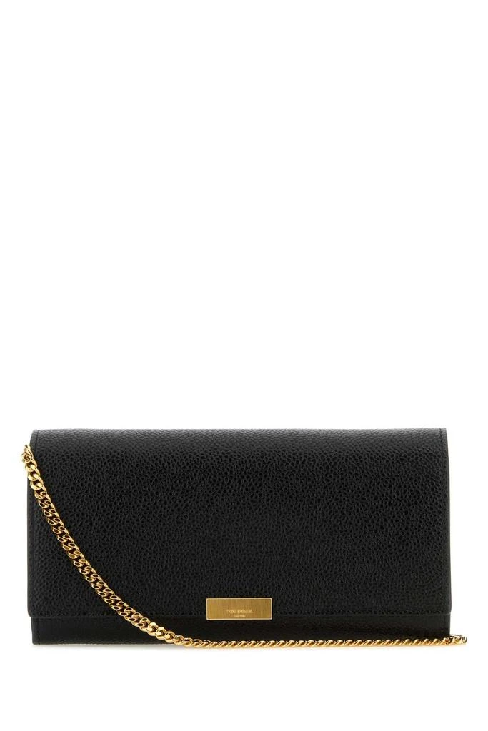 Thom Browne Thom Browne Logo Plaque Foldover Top Clutch Bag 1