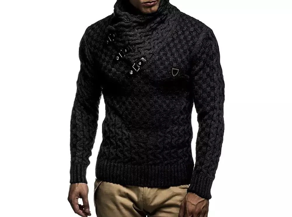 Leif Nelson Men's Chunky Knit Pullover Sweater 1