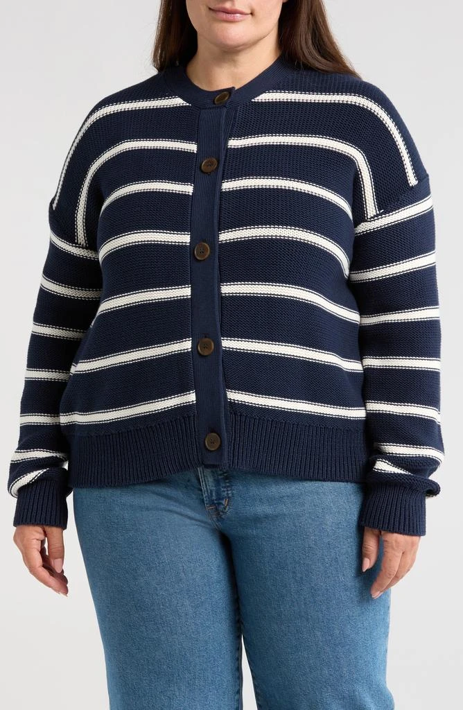 Caslon Stripe Pima Cotton Cardigan 4