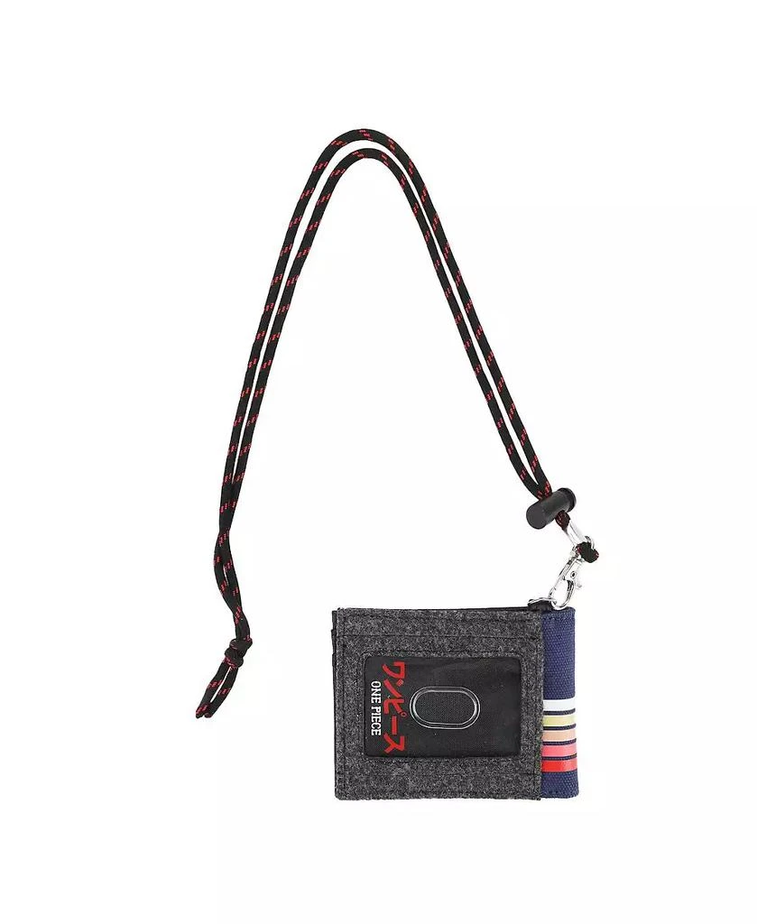 ONE PIECE Men's Live Action Straw Hat Skull & Crossbones Navy Bifold Wallet 4