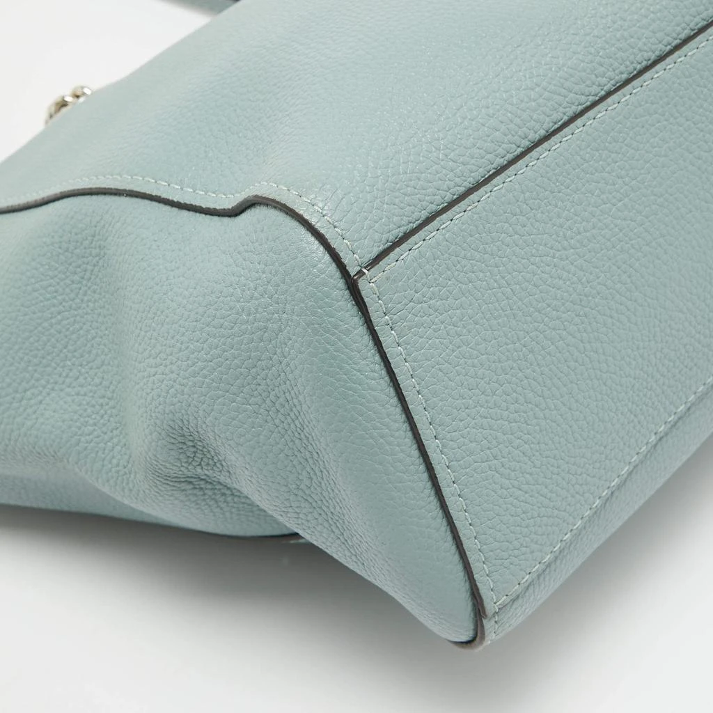 Coach Coach Light Blue Leather Turnlock Chain Tote 12