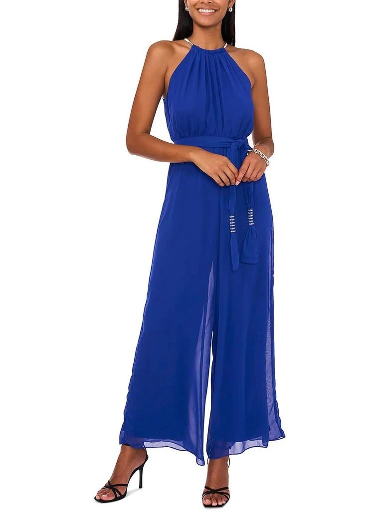 MSK Womens Chiffon Rhinestone Jumpsuit 1