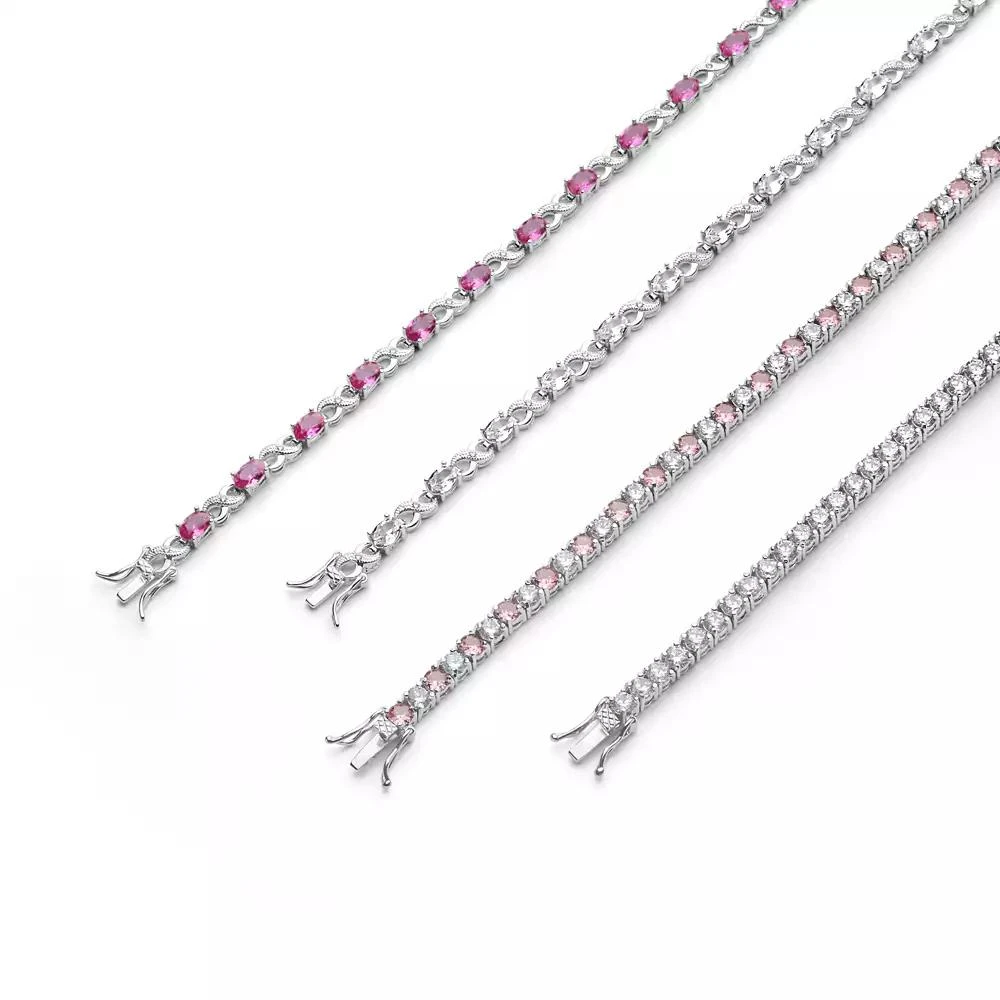 Bling Jewelry Forever Love Symbol Infinity Tennis Bracelet 9CT Oval Sapphire Blue Cubic Zirconia CZ Silver 4