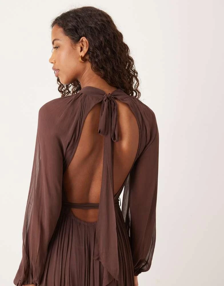 princess polly baby blue dress Lace & Beads chiffon balloon sleeve maxi dress in chocolate – On Sale Now  with Up to 26% Off