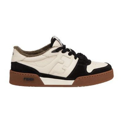Fendi Fendi Match - White suede low top sneakers 1