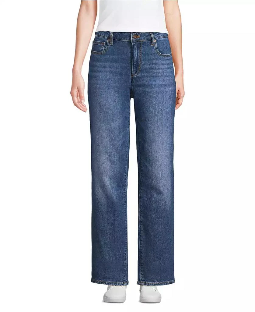 Lands' End Petite Denim Mid Rise Boyfriend Jeans 1