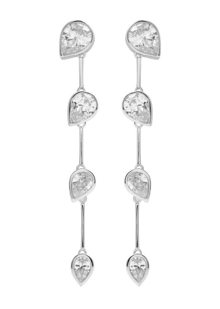 COMPLETEDWORKS Crystal-embellished rhodium-plated drop earrings