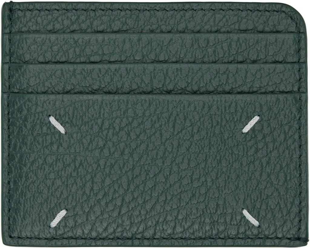 MAISON MARGIELA Green Four Stitches Card Holder