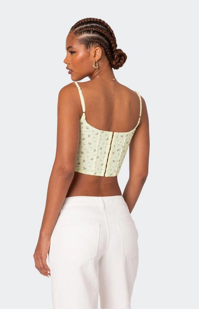 Edikted Rosey Printed Pointelle Corset Top 5
