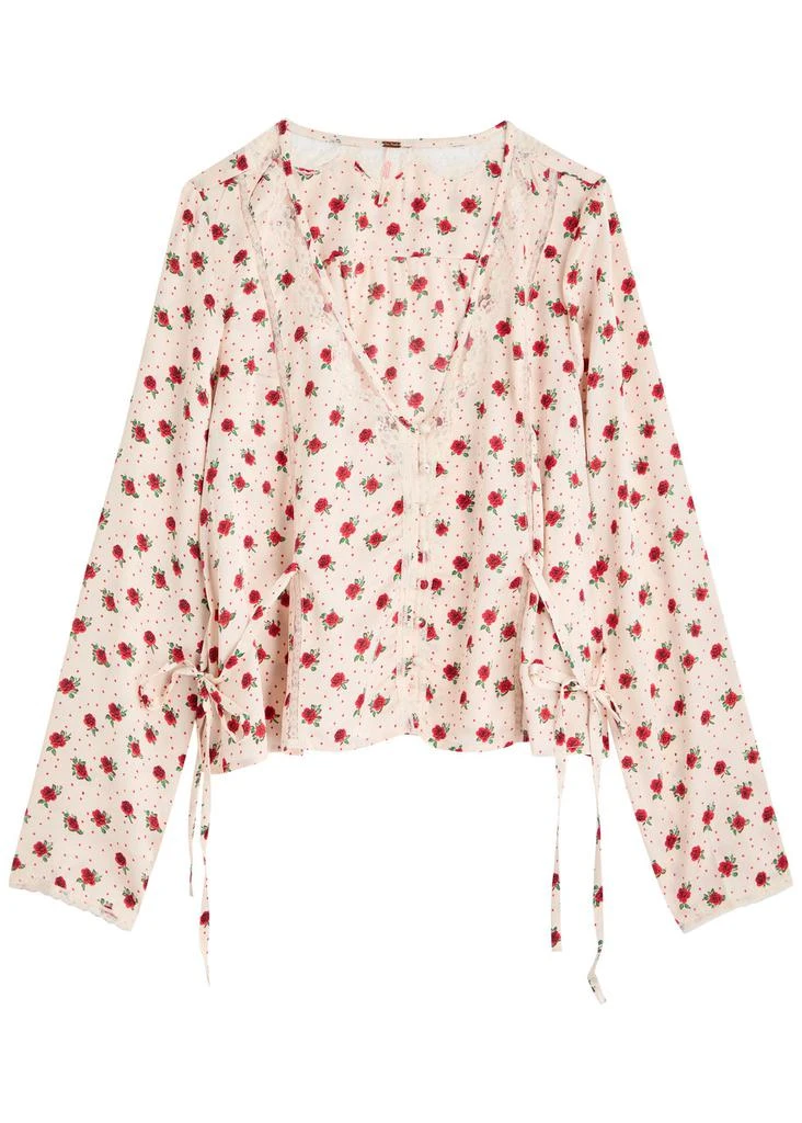 Free People Field Of Roses satin blouse 1