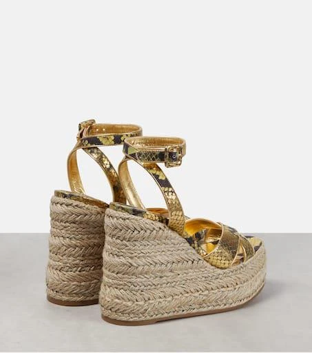 Christian Louboutin Mariza snake-print leather espadrille wedges 3