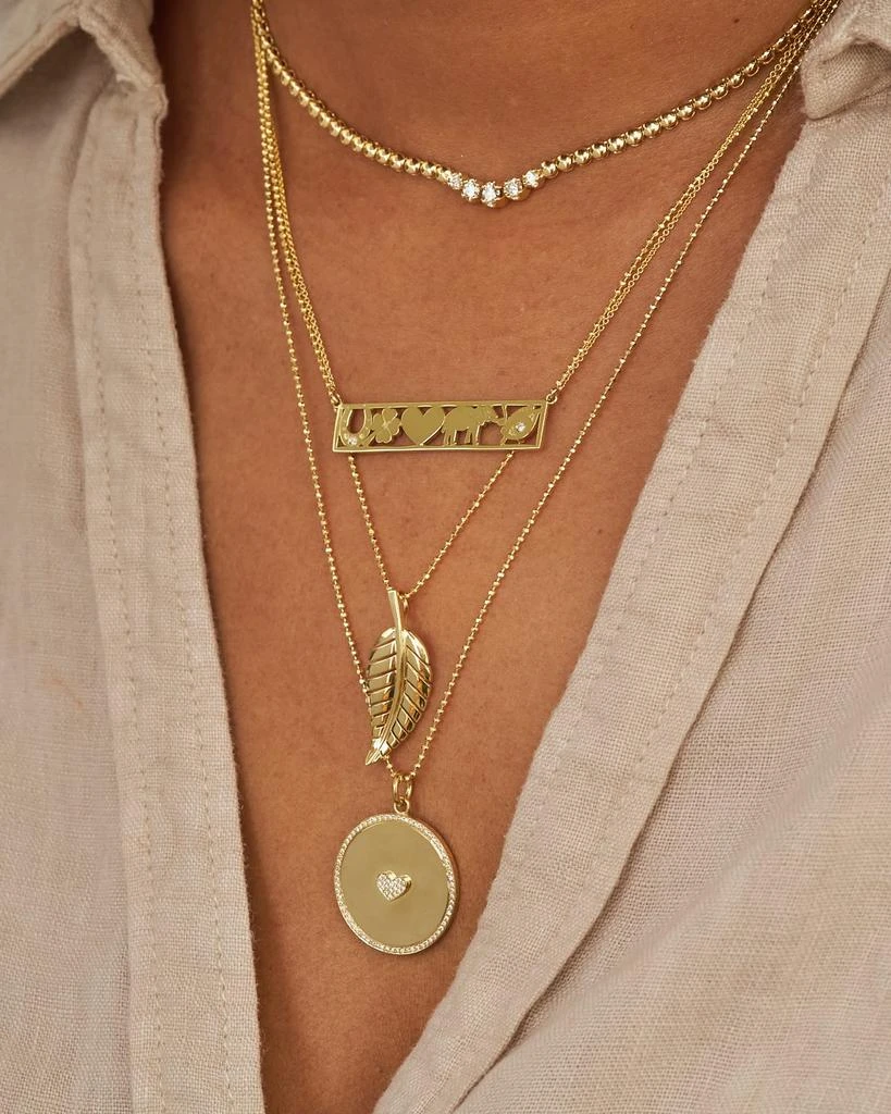 Jennifer Meyer 18K Yellow Gold Leaf Necklace 3