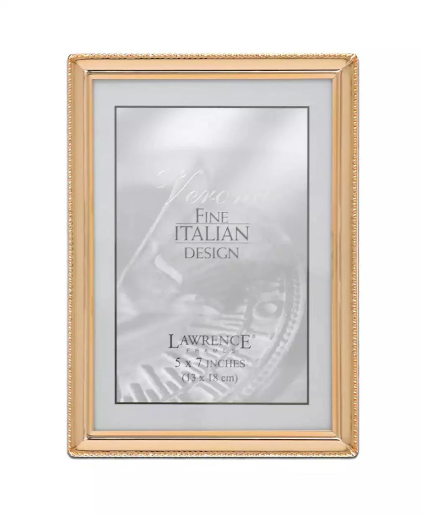 Lawrence Frames Polished Metal Picture Frame - Bead Border Design, 5" x 7" 1
