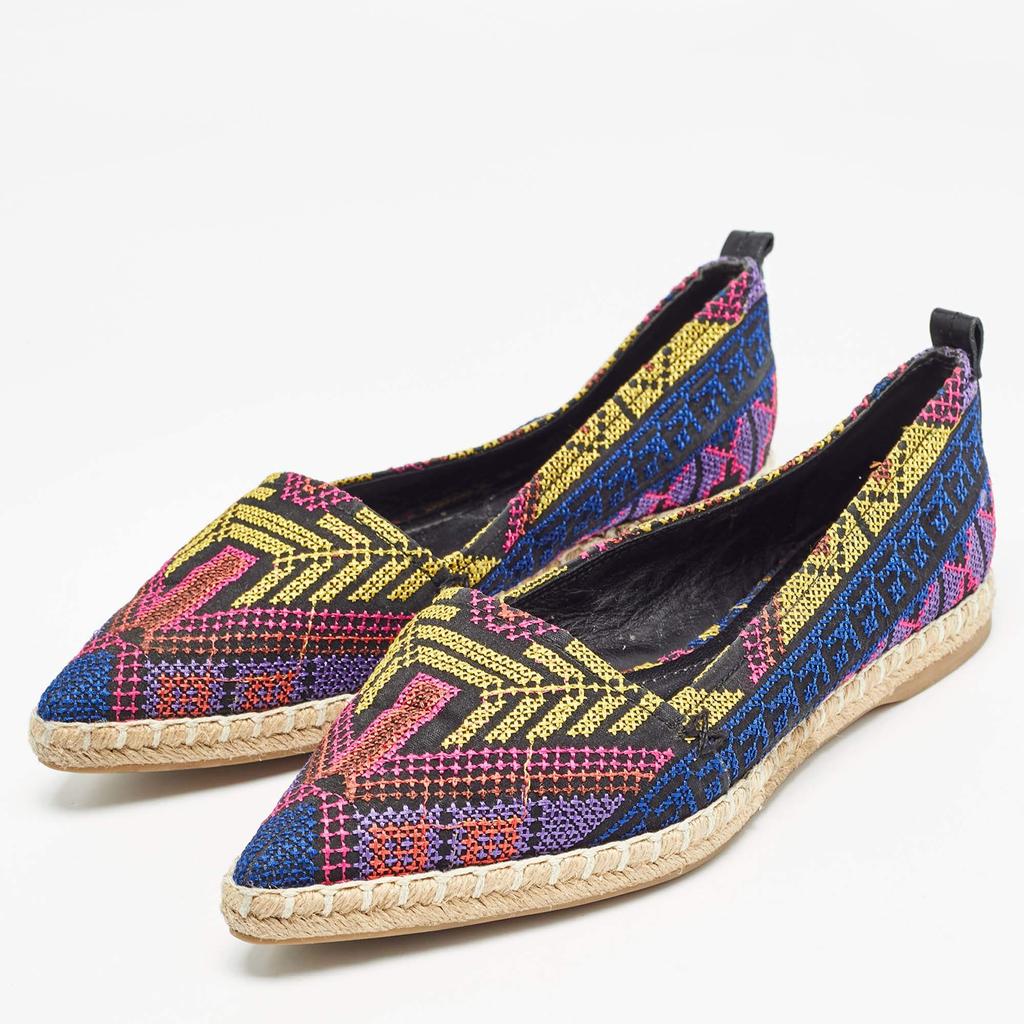 Nicholas Kirkwood Nicholas Kirkwood Multicolor Canvas Embroidered Mexican Pointed Toe Espadrilles Size 37