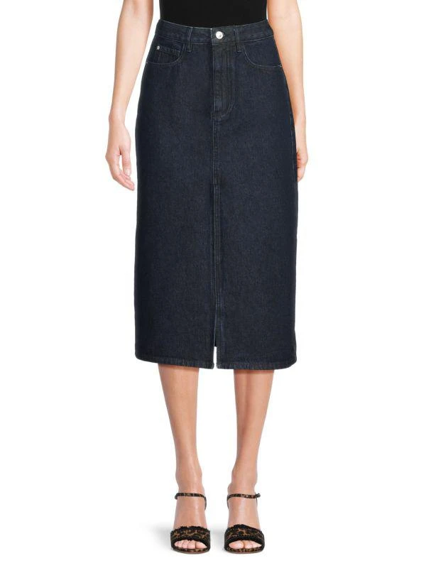 WeWoreWhat Denim Shift Midi Skirt 1