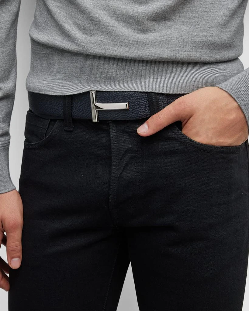 Tom Ford Men's Signature T Reversible Leather Belt 2