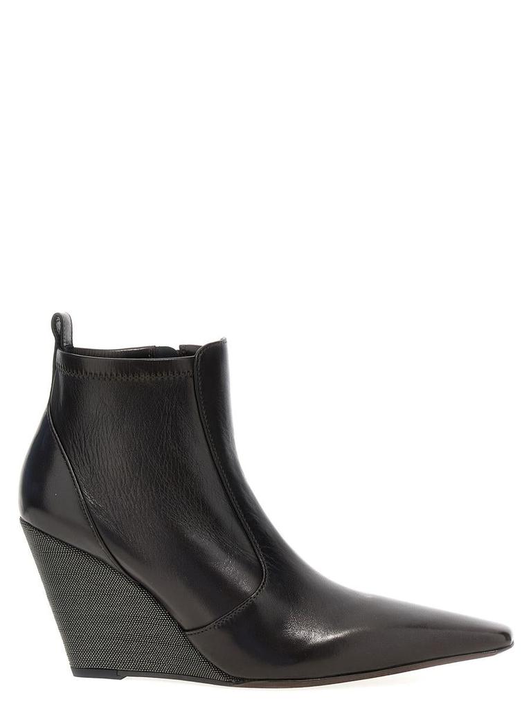 Brunello Cucinelli Brunello Cucinelli 'Prescious Heel' Wedge Ankle Boots