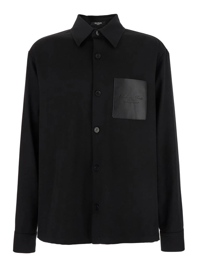 Balmain Balmain Logo Detailed Long Sleeved Overshirt 1