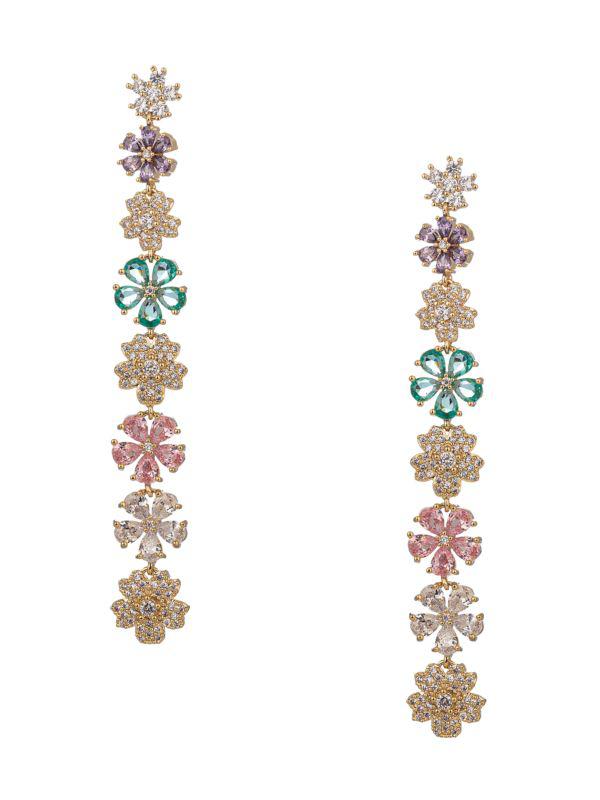 Eye Candy LA Luxe Emily Daisy Pastel Cubic Zirconia Floral Drop Earrings