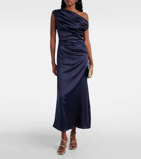 Staud Elyse pleated silk-blend maxi dress 2