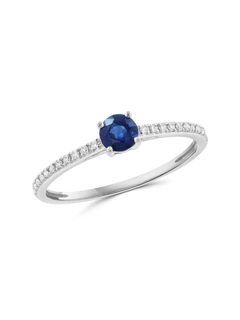 Saks Fifth Avenue 14K White Gold, Sapphire
0.06 TCW Diamond Ring