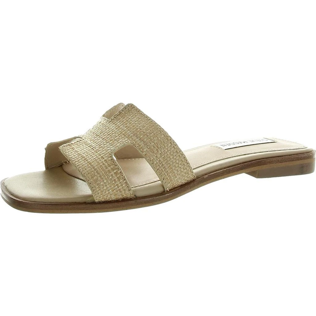 Steven Hadyn Womens Faux Leather Square Toe Flat Sandals 9