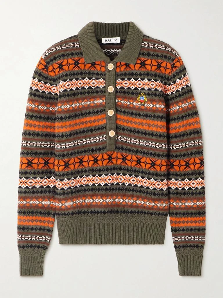 Bally Jacquard-knit Wool Polo Sweater  - IT38